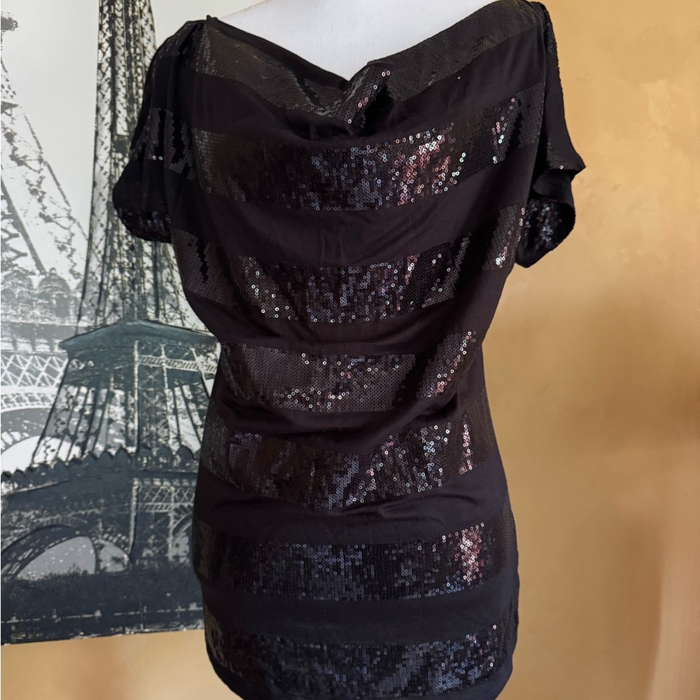 Black Sequin Blouse